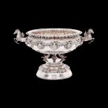 A MASSIVE STERLING SILVER PUNCH BOWL, ITALIAN, FIRST HALF 20TH CENTURY