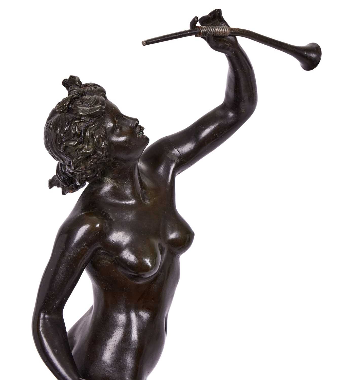 AFTER GIAMBOLOGNA (ITALIAN, 1529-1608): A PAIR OF 19TH CENTURY BRONZE FIGURES OF MERCURY AND FORTUNA - Image 7 of 7