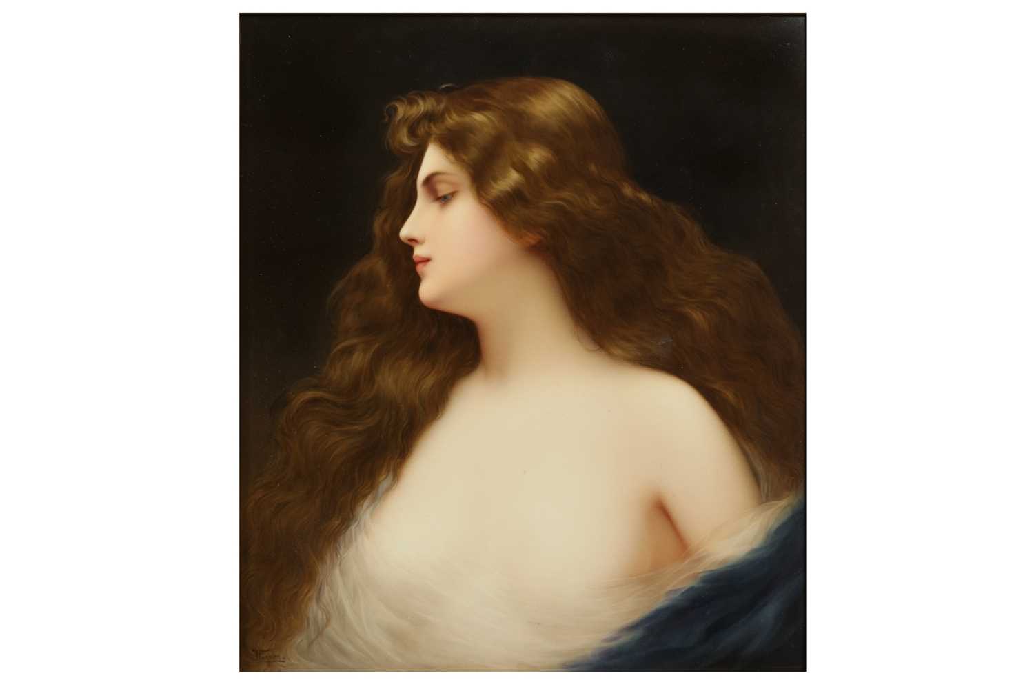 KPM: A LARGE 19TH CENTURY BERLIN PORCELAIN PLAQUE DEPICTING A YOUNG BEAUTY - Image 2 of 5