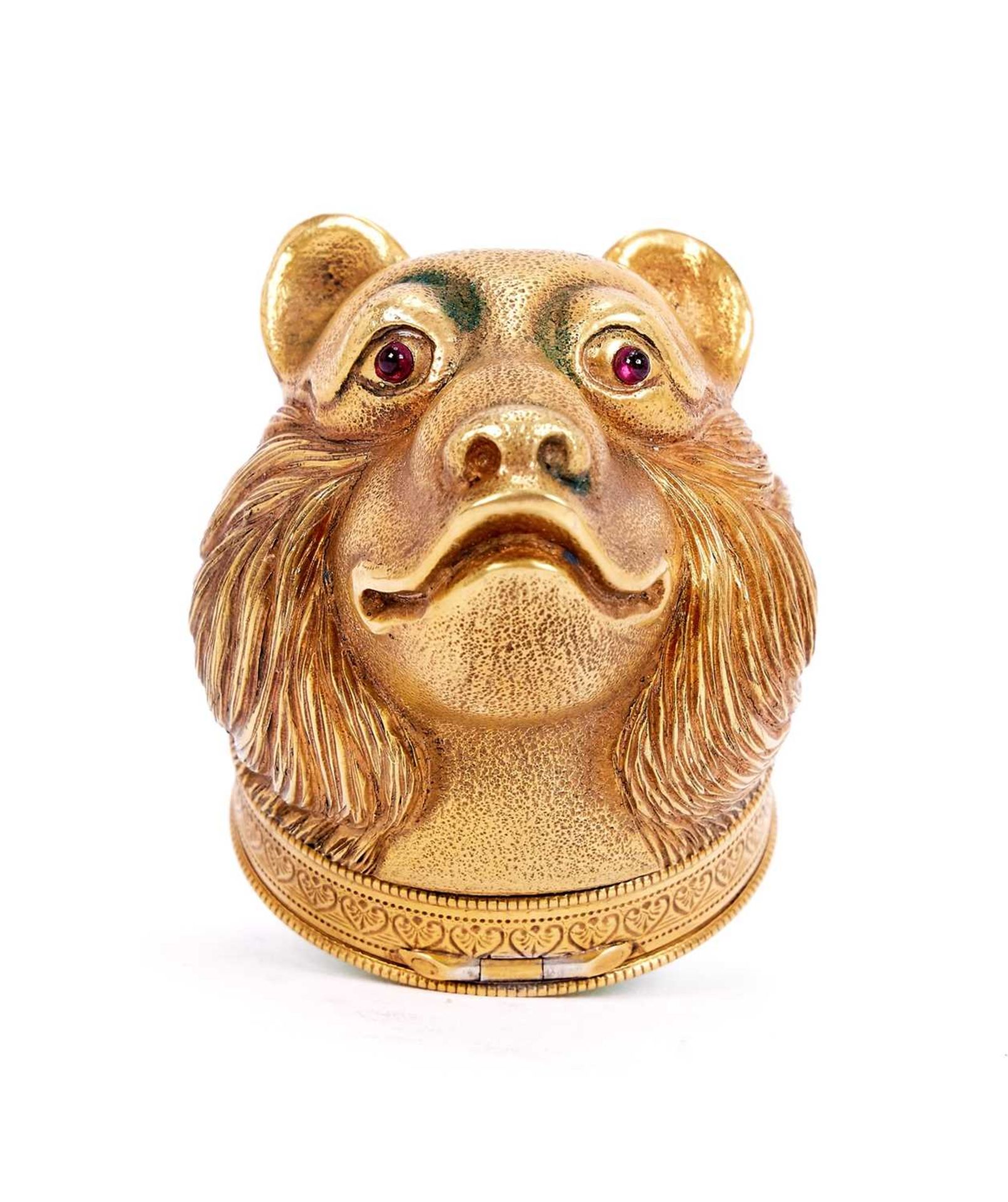 A FABERGE STYLE SILVER GILT, DIAMOND AND ENAMEL MOUNTED BOX MODELLED AS A BEAR - Image 3 of 4