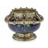 A 19TH CENTURY SILVER GILT AND ENAMELLED VASE, AUSTRO-HUNGARIAN