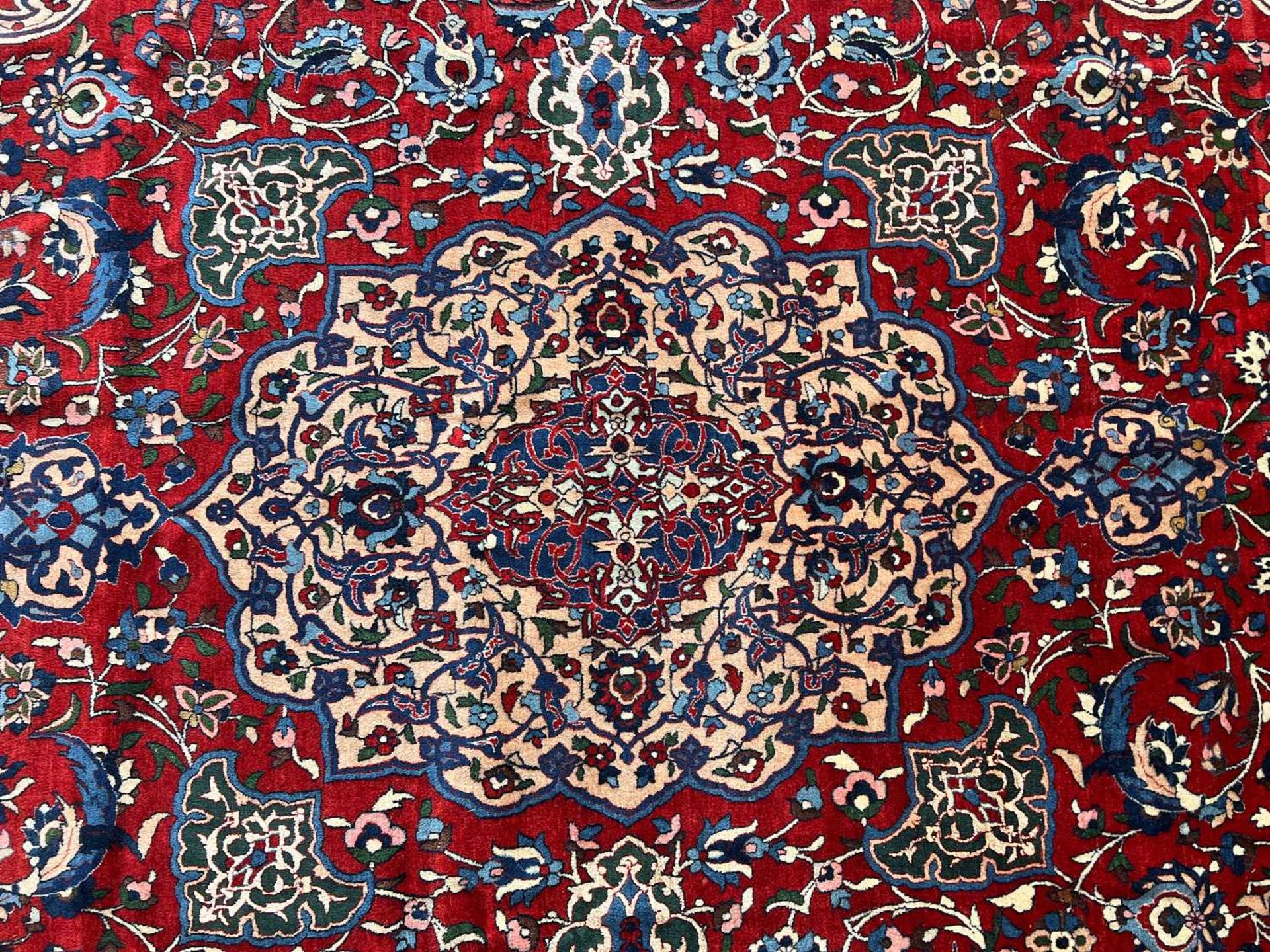 AN ISFAHAN PART SILK CARPET, NORTH WEST PERSIA - Image 5 of 8