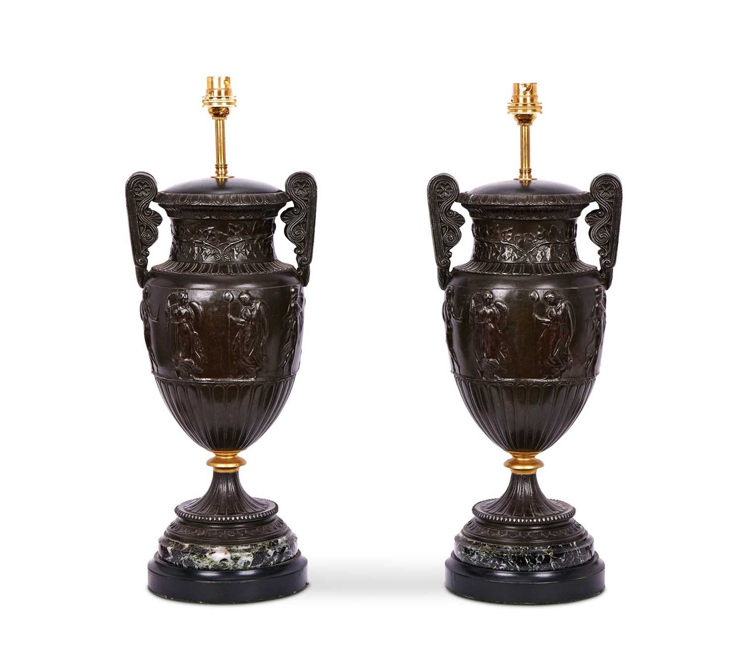 A PAIR OF 19TH CENTURY CLASSICAL STYLE LAMP BASES - Image 2 of 5