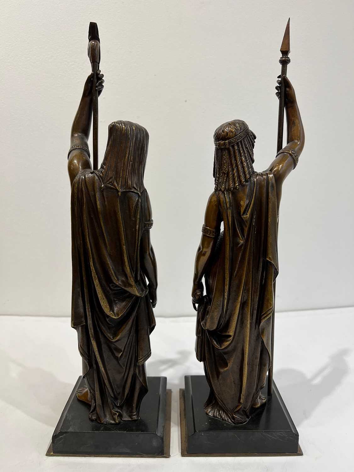 EMILE LOUIS PICAULT (FRENCH (1833-1915): A PAIR OF BRONZE FIGURES OF THE PRIEST AND PRIESTESS - Image 8 of 10
