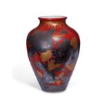 A JAPANESE MEIJI PERIOD LACQUERED AND PARCEL GILT VASE