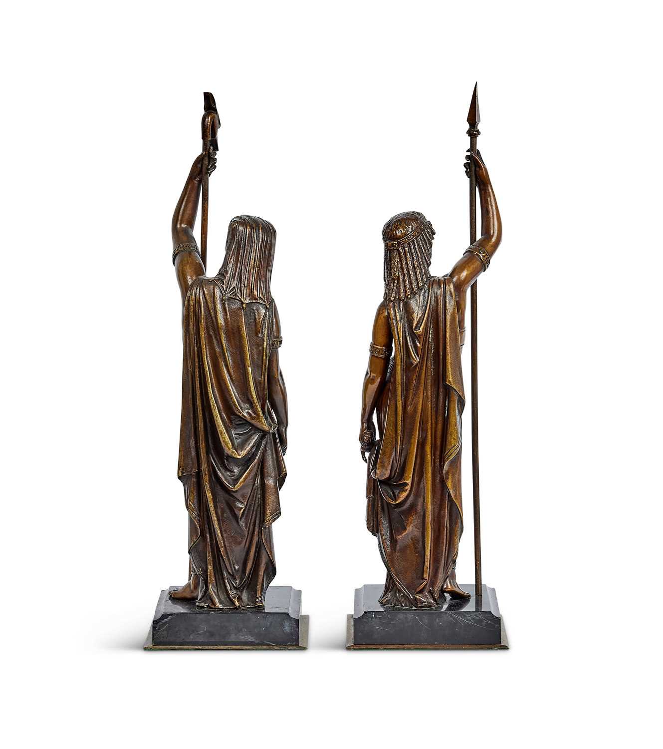 EMILE LOUIS PICAULT (FRENCH (1833-1915): A PAIR OF BRONZE FIGURES OF THE PRIEST AND PRIESTESS - Image 2 of 10