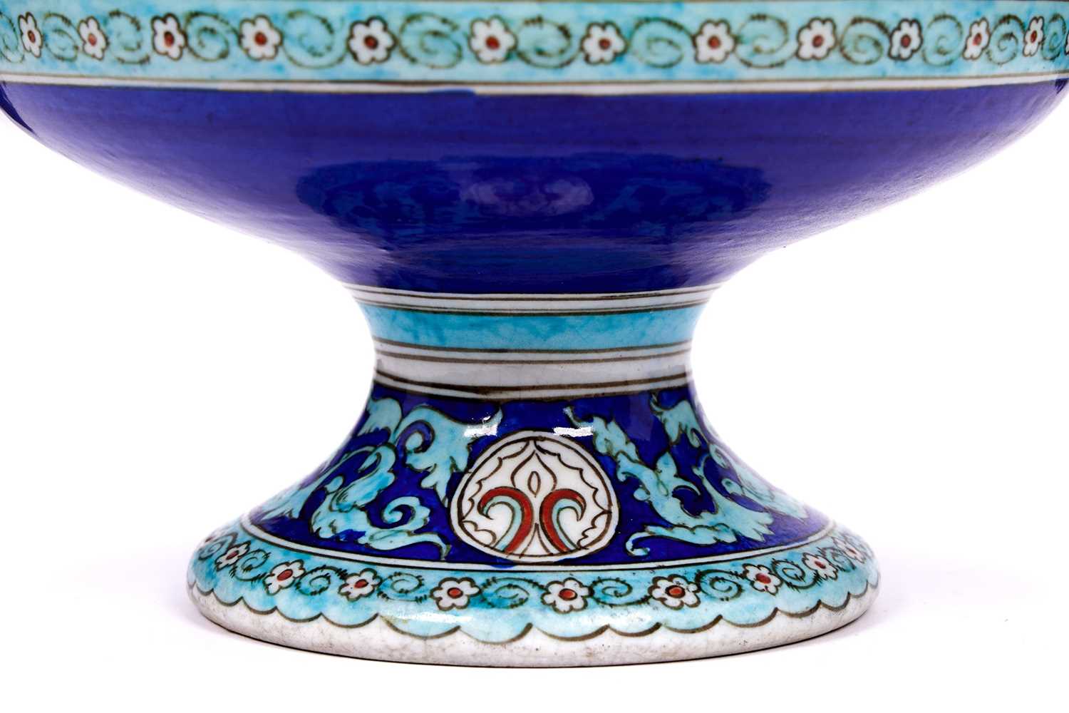 ATTRIBUTED TO THEODORE DECK: A 19TH CENTURY CERAMIC MOSQUE LAMP IN THE PERSIAN TASTE - Image 3 of 3