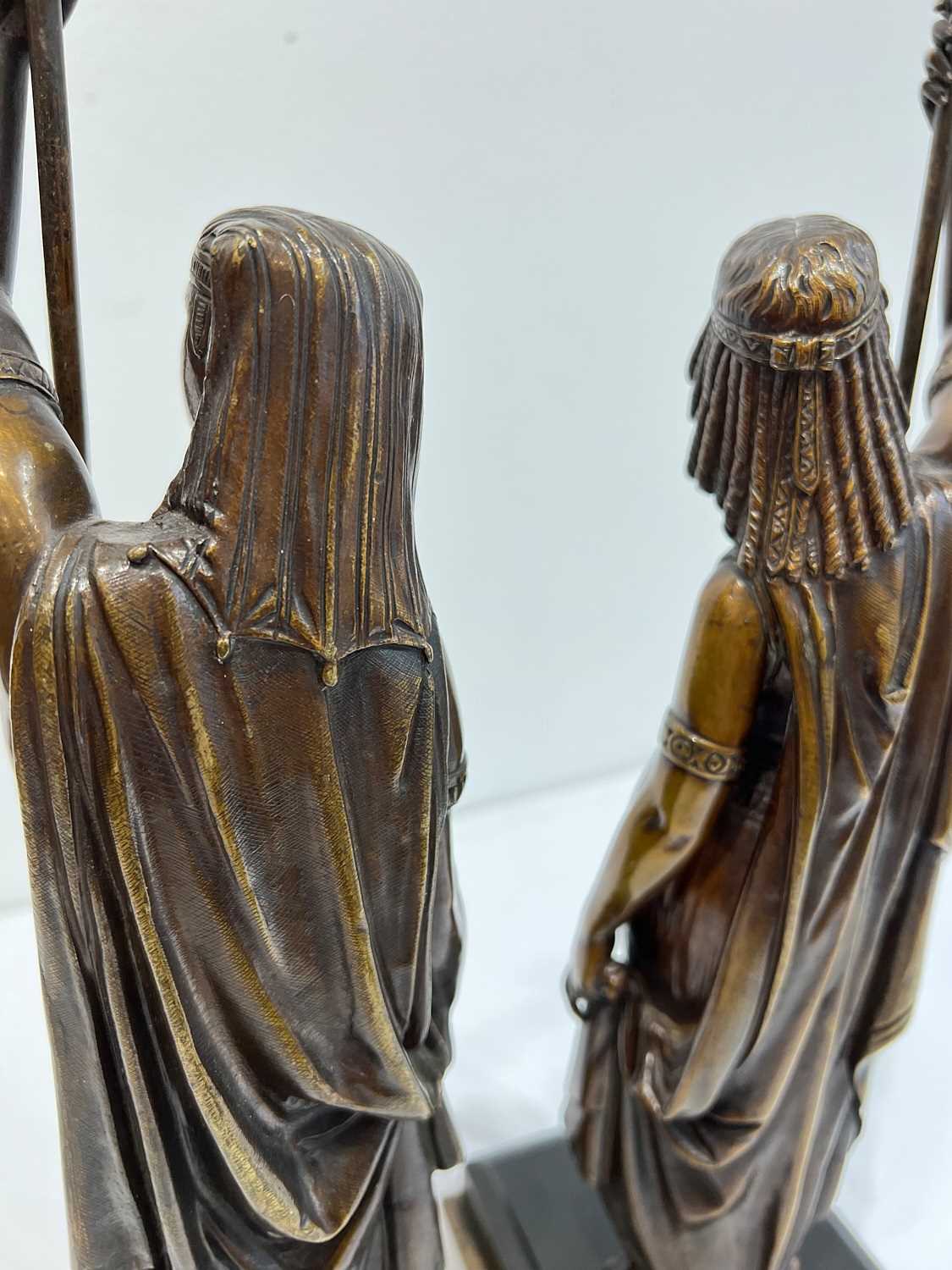 EMILE LOUIS PICAULT (FRENCH (1833-1915): A PAIR OF BRONZE FIGURES OF THE PRIEST AND PRIESTESS - Image 10 of 10