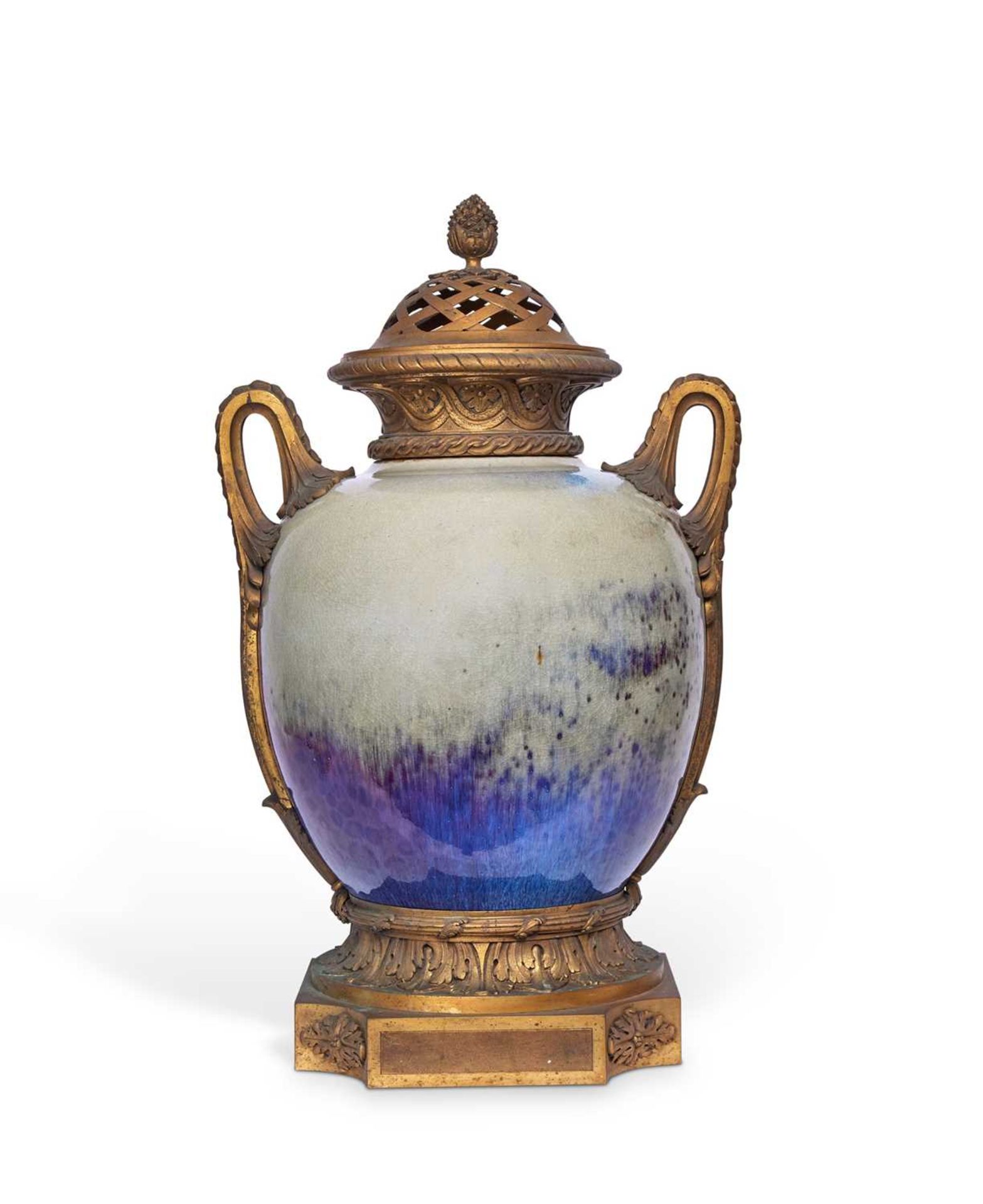 ESCALIER DE CRISTAL: A FINE 19TH CENTURY CHINESE FLAMBE VASE WITH ORMOLU MOUNTS