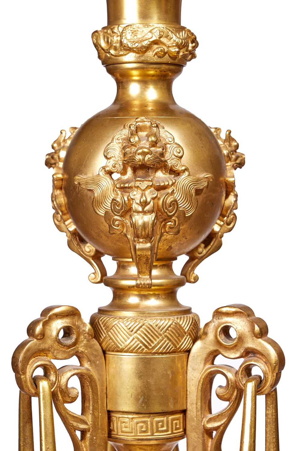 ATTRIBUTED TO EDOUARD LIEVRE: A FINE 19TH CENTURY GILT BRONZE FLOOR STANDING LAMP - Image 5 of 5