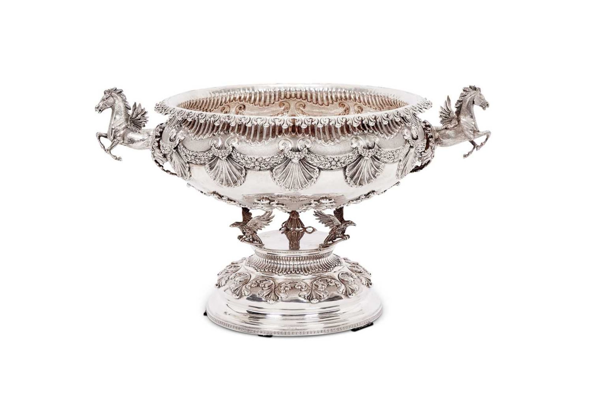 A MASSIVE STERLING SILVER PUNCH BOWL, ITALIAN, FIRST HALF 20TH CENTURY - Image 2 of 6