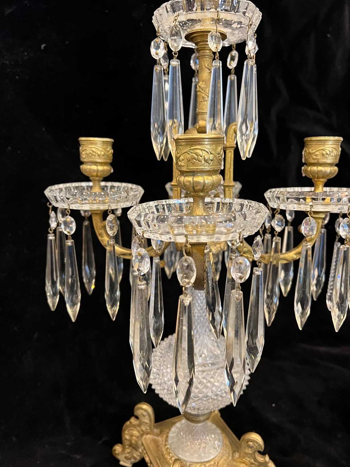 BACCARAT: AN IMPORTANT PAIR OF LATE 19TH CENTURY CUT CRYSTAL GLASS AND ORMOLU CANDELABRA - Image 6 of 13