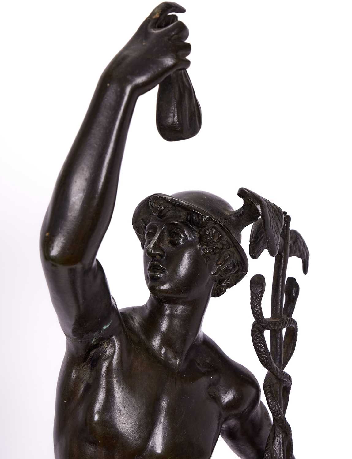 AFTER GIAMBOLOGNA (ITALIAN, 1529-1608): A PAIR OF 19TH CENTURY BRONZE FIGURES OF MERCURY AND FORTUNA - Image 3 of 7