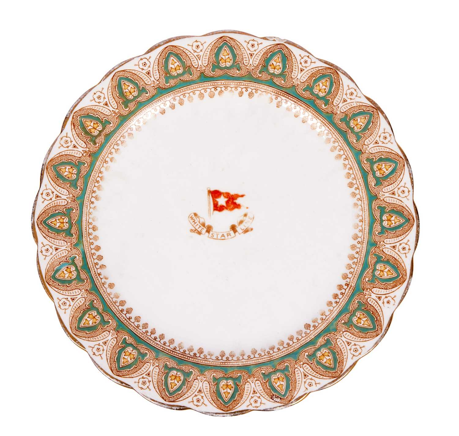 A WHITE STAR LINE PORCELAIN PLATE, CIRCA 1910