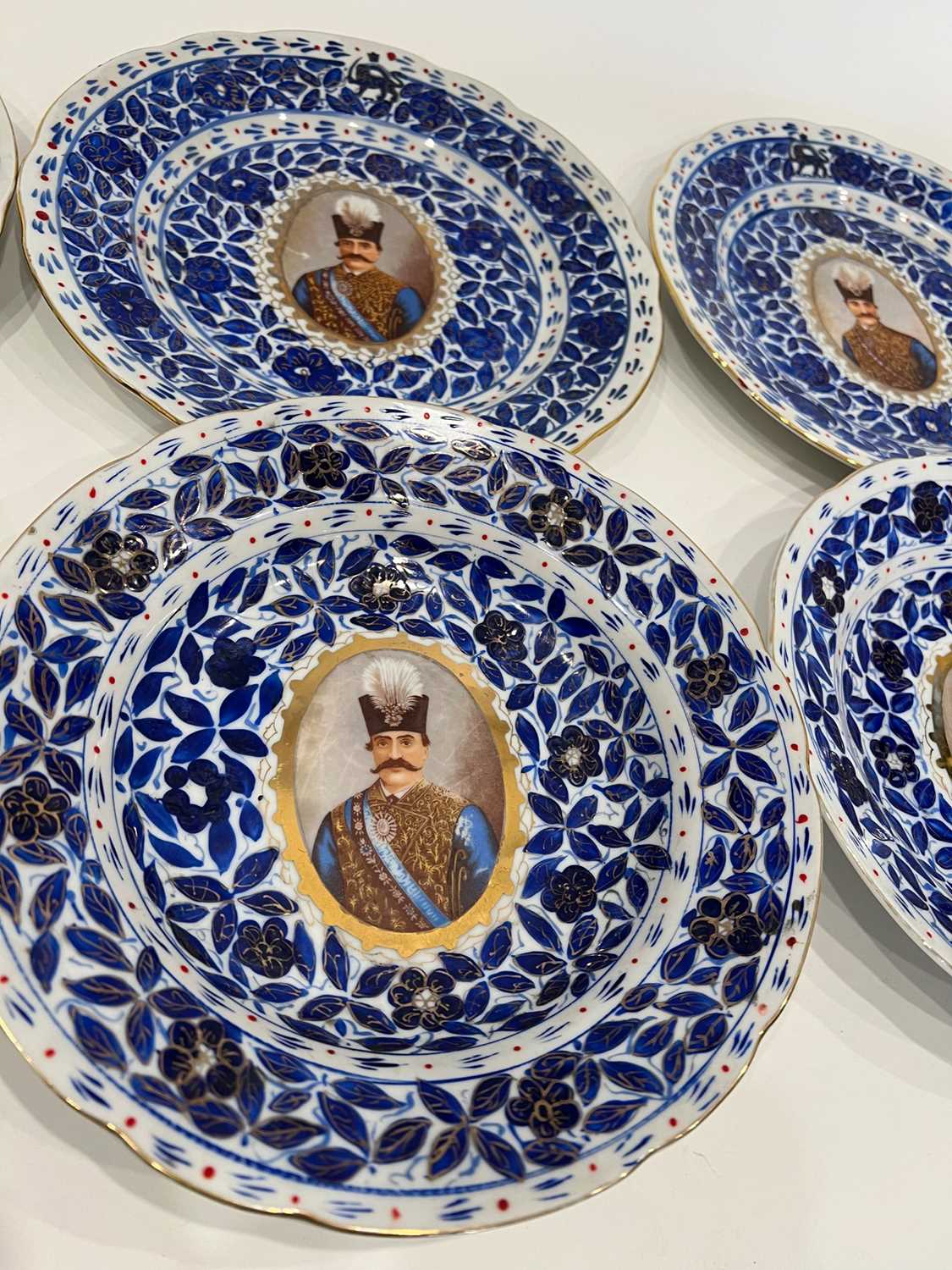 A SET OF EIGHT RUSSIAN PORCELAIN BOWLS AND DISHES MADE FOR THE PERSIAN MARKET - Image 3 of 3