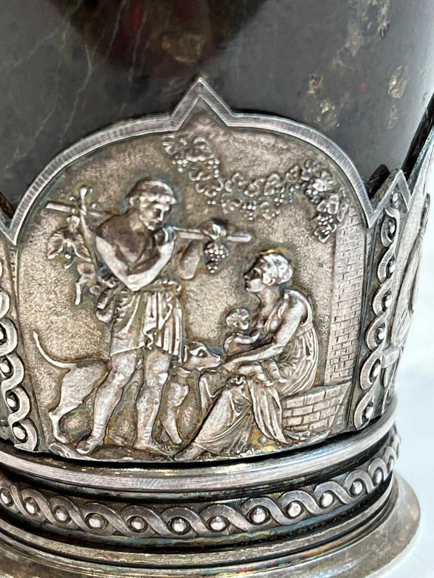 THE FOUR SEASONS CUP: A FINE 19TH CENTURY SILVER MOUNTED CUP WITH RELIEFS AFTER THORVALDSEN - Image 6 of 6