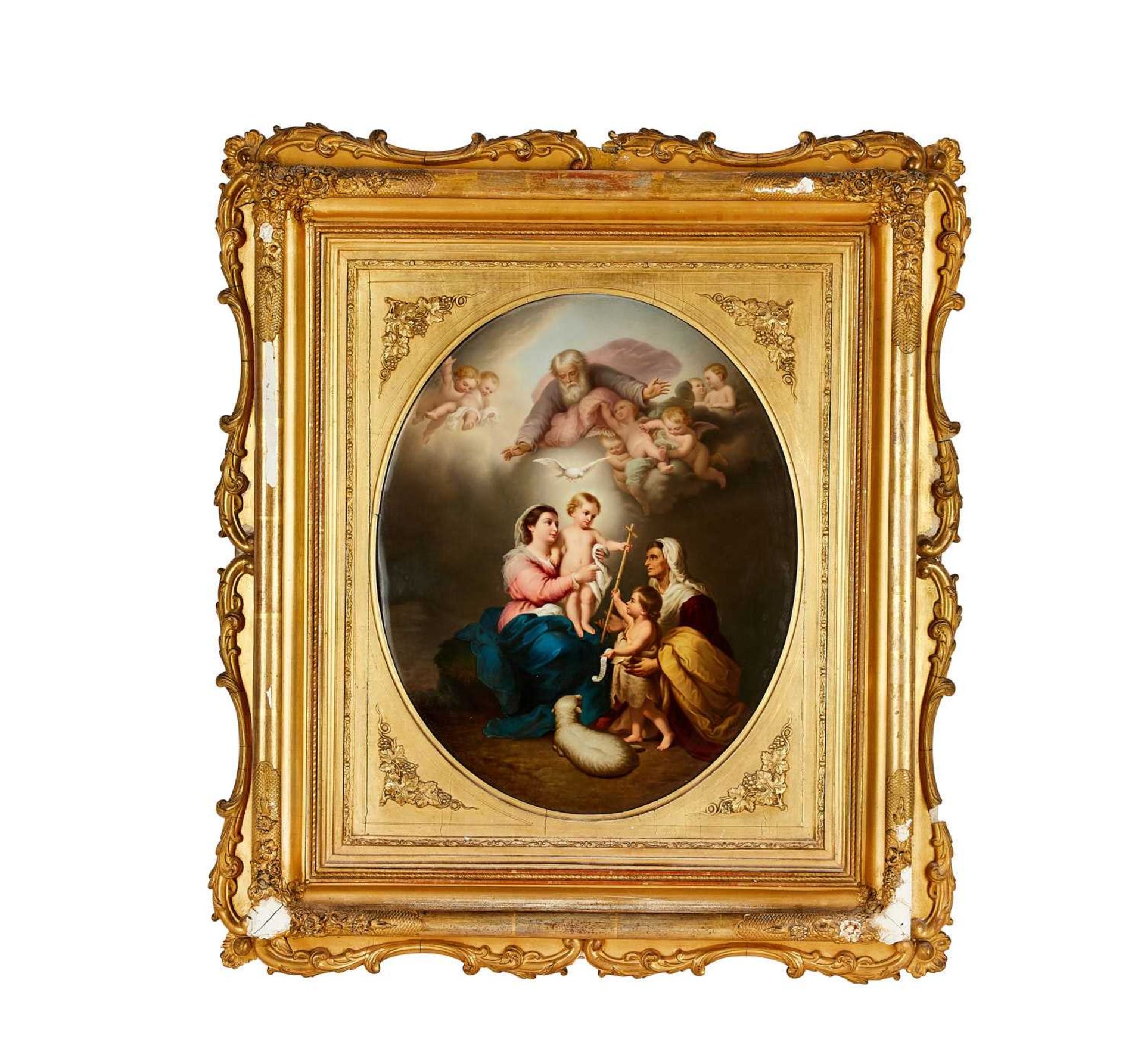 KPM PORCELAIN: A FINE AND LARGE LATE 19TH CENTURY PLAQUE DEPICTING THE MADONNA AND CHILD