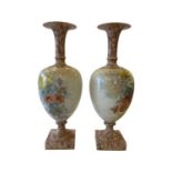 DOULTON BURSLEM: A PAIR OF LATE 19TH CENTURY PORCELAIN VASES