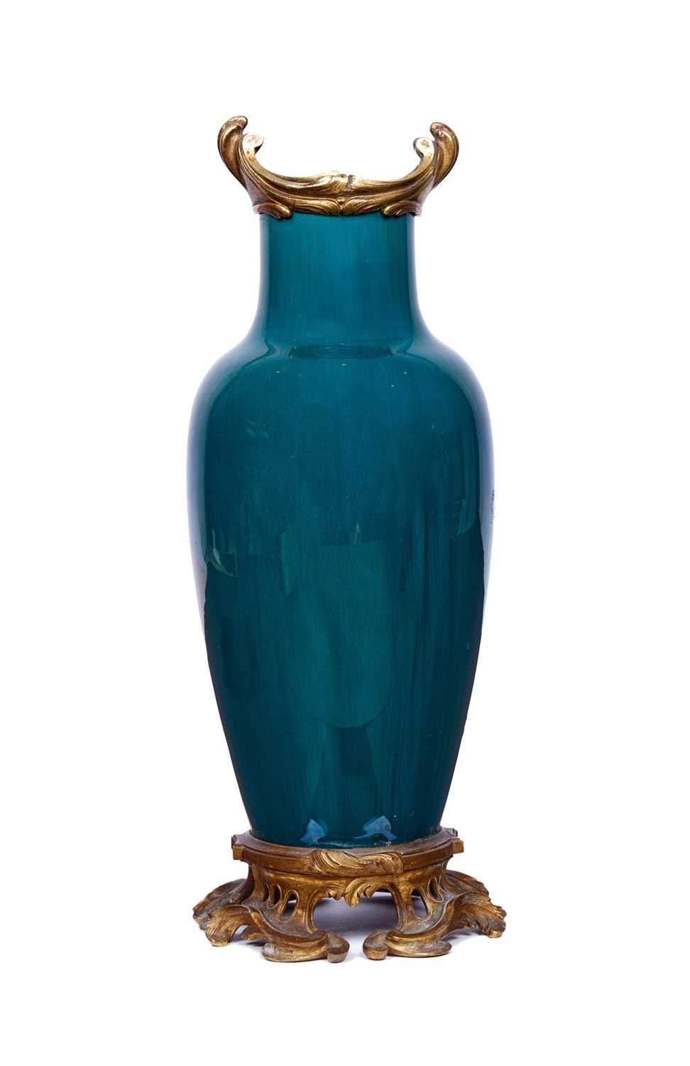 A FINE 19TH CENTURY ORMOLU MOUNTED CHINESE TURQUOISE VASE - Image 2 of 12