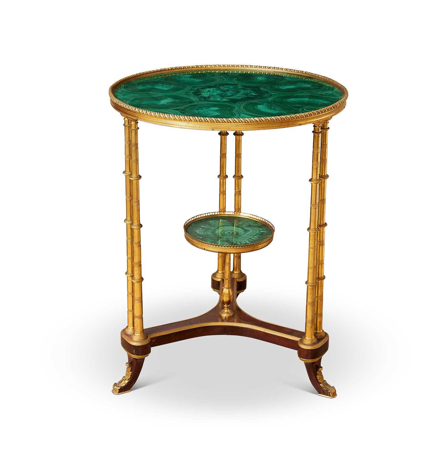 A FINE EARLY 20TH CENTURY MALACHITE AND ORMOLU MOUNTED TABLE - Image 2 of 4