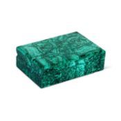 A MALACHITE JEWELLERY CASKET