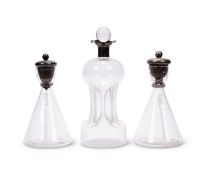 THREE LATE 19TH / EARLY 20TH CENTURY GLASS DECANTERS