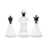 THREE LATE 19TH / EARLY 20TH CENTURY GLASS DECANTERS