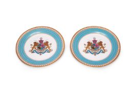 A PAIR OF SPODE PORCELAIN PLATES FOR THE PERSIAN MARKET