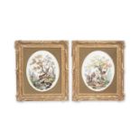 A PAIR OF 19TH CENTURY GERMAN PORCELAIN PANELS OF HUNTING SCENES