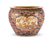 A CHINESE GLAZED POTTERY FISH BOWL JARDINIERE