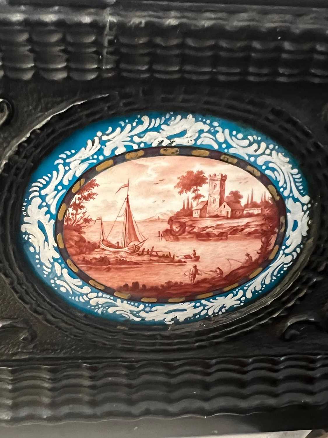 THIRTEEN MID 18TH CENTURY ENAMELS MOUNTED IN AN EBONY CASKET - Image 9 of 15