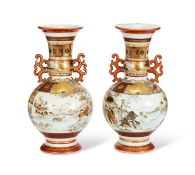 A PAIR OF JAPANESE MEIJI PERIOD KUTANI PORCELAIN VASES