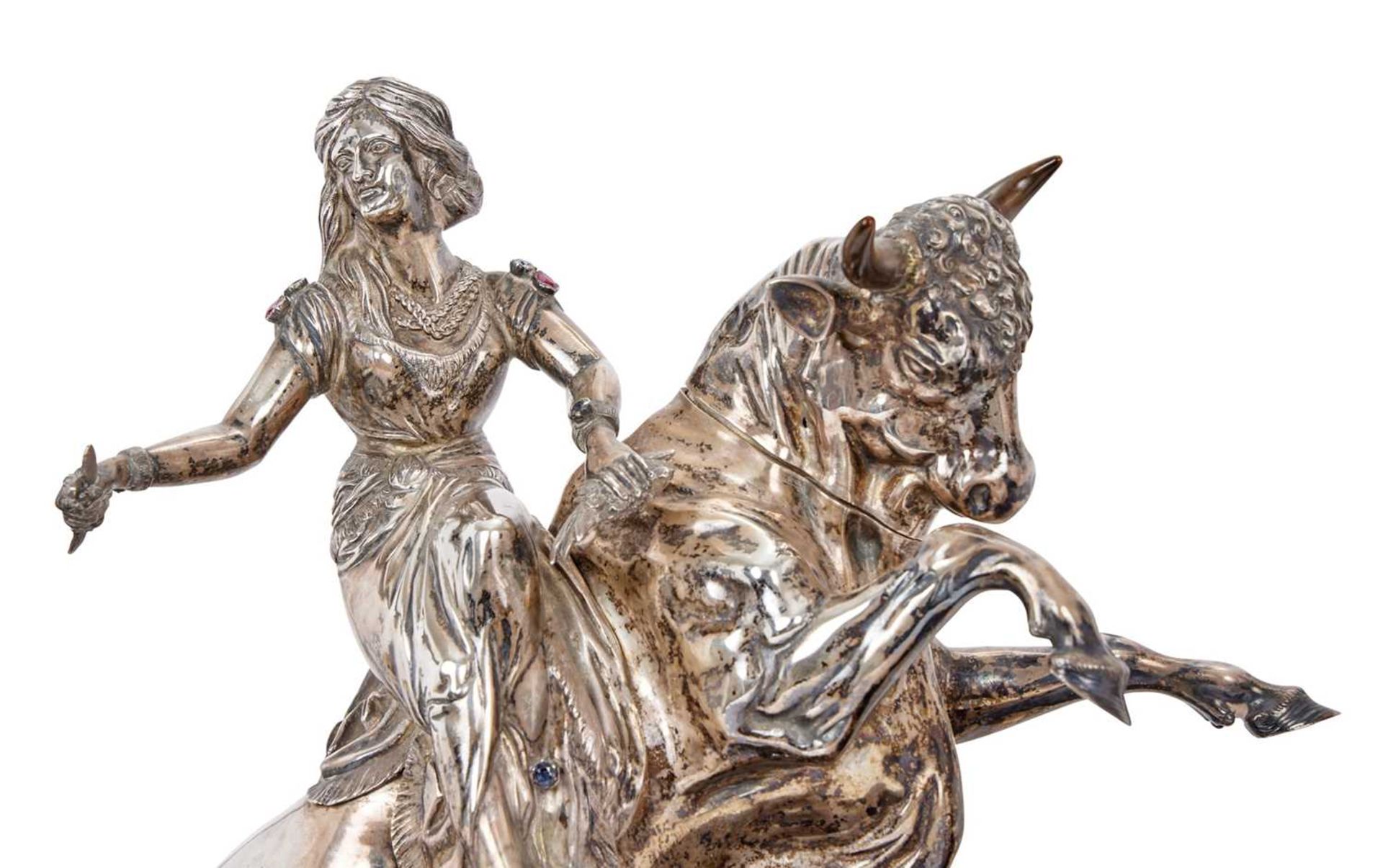 A LARGE PAIR OF SILVER AND JEWELLED CLASSICAL FIGURES, LATE 19TH CENTURY, GERMAN - Image 3 of 6