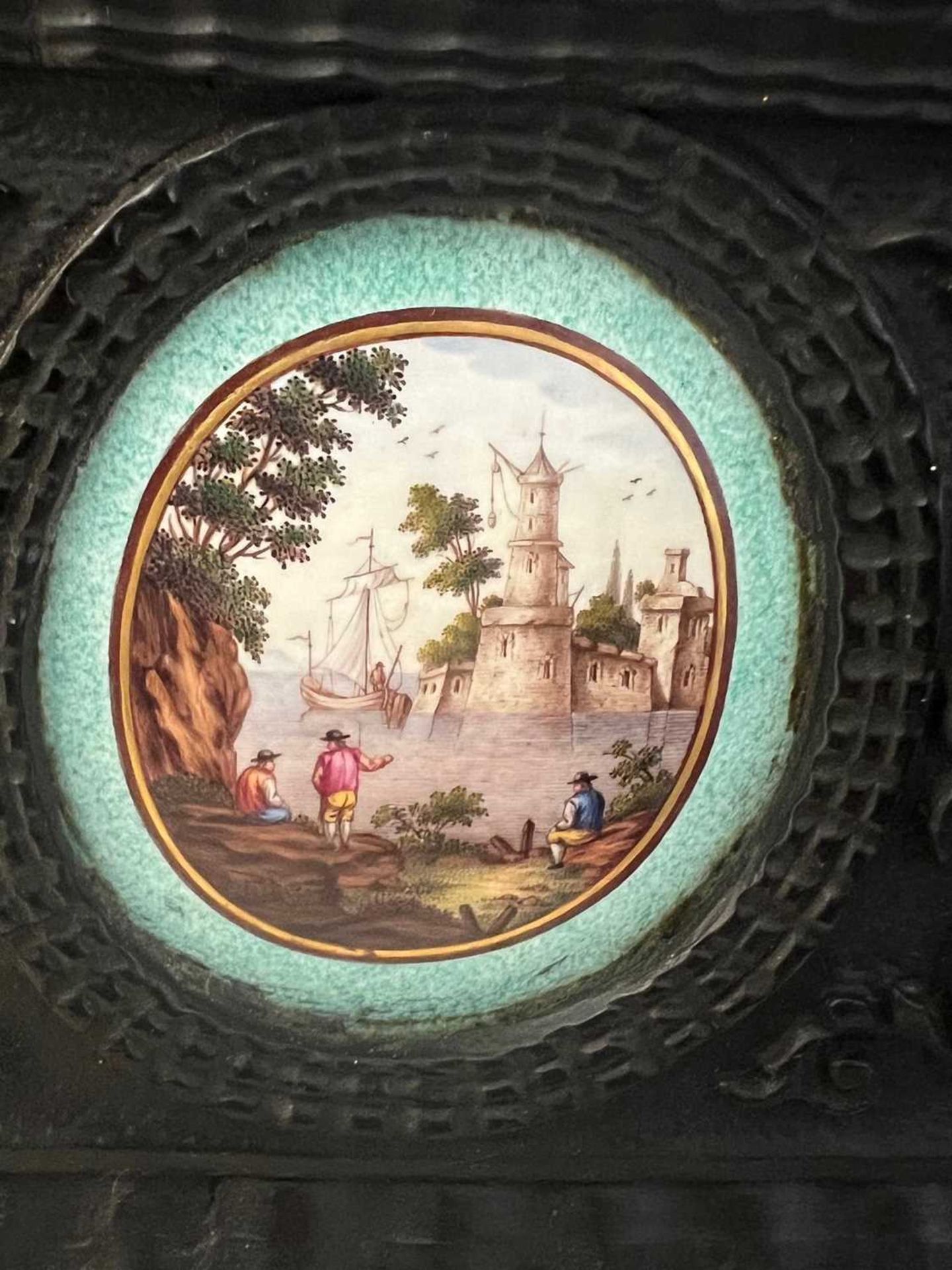 THIRTEEN MID 18TH CENTURY ENAMELS MOUNTED IN AN EBONY CASKET - Image 15 of 15