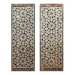 A PAIR OF 15TH / 17TH CENTURY OTTOMAN / MAMLUK GEOMETRIC MARBLE MOSAIC WALL PANELS, EGYPT