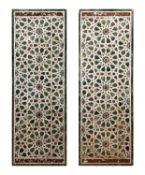 A PAIR OF 15TH / 17TH CENTURY OTTOMAN / MAMLUK GEOMETRIC MARBLE MOSAIC WALL PANELS, EGYPT