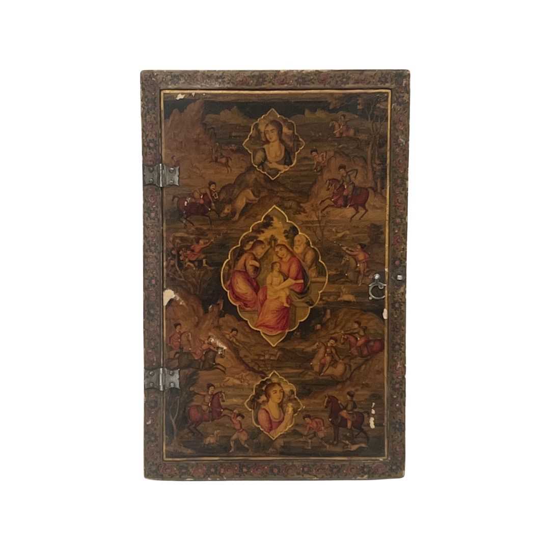 A LATE 18TH / EARLY 19TH CENTURY PERSIAN LACQUERED MIRROR CASE, QAJAR - Image 3 of 15