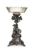 A SILVER AND CUT GLASS CENTREPIECE, LATE 19TH CENTURY, GERMAN