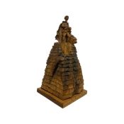 A CARVED WOOD MODEL OF THE SEELOWER HOHEN MONUMENT