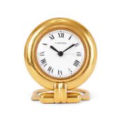 A MUST DE CARTIER 'RIVOLI' DESK / TRAVEL ALARM CLOCK