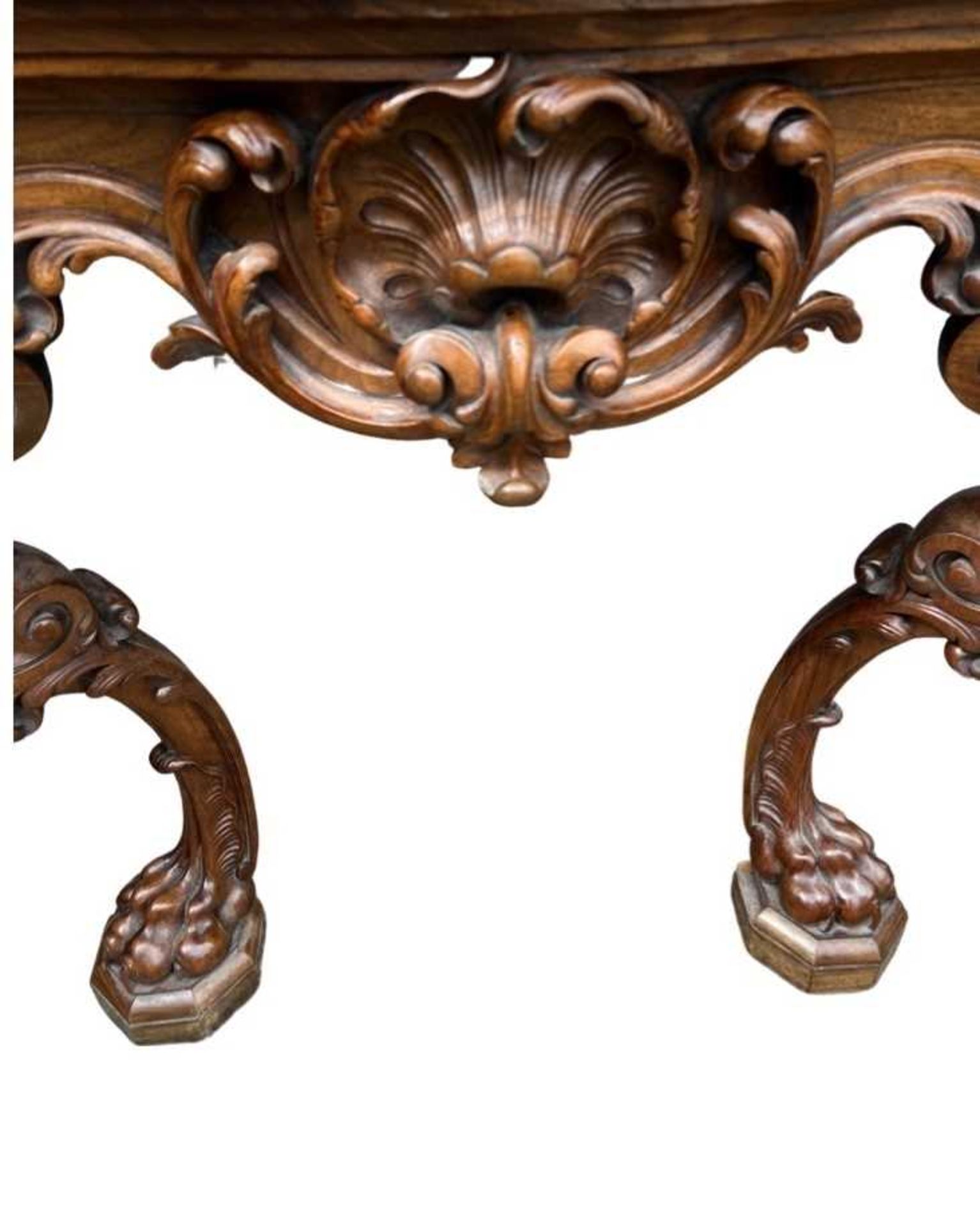 A FINE 19TH CENTURY IRISH WALNUT AND MARBLE CONSOLE TABLE - Image 5 of 5