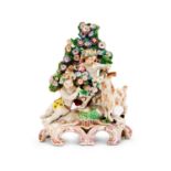 A 18TH CENTURY STYLE PORCELAIN FIGURAL BOCAGE GROUP IN THE MANNER OF BOW