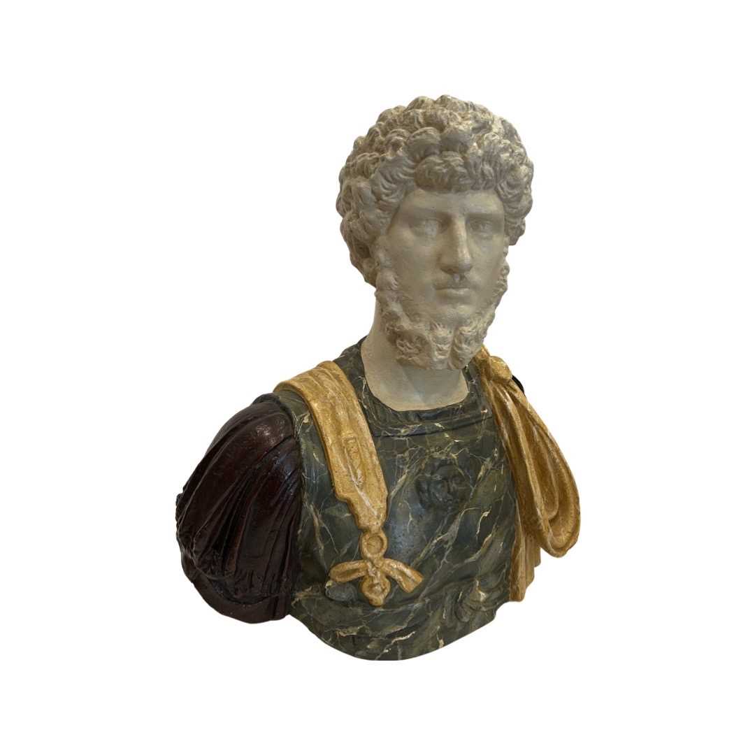 AFTER THE ANTIQUE: A LIFE-SIZE BUST OF ROMAN EMPEROR LUCIUS AELIUS - Image 4 of 5