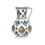 A 19TH CENTURY FRENCH IZNIK JUG FOR THE PERSIAN MARKET, ATTRIBUTED TO SAMSON