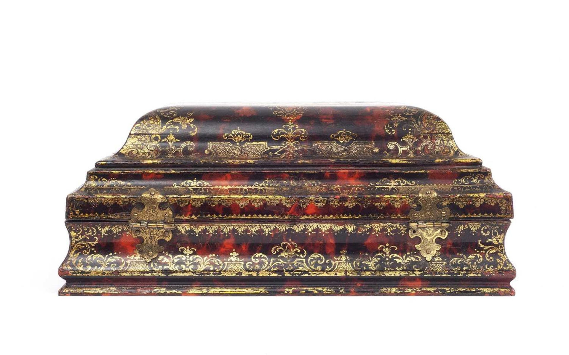 A FINE 18TH CENTURY ITALIAN FAUX TORTOISESHELL PAINTED BOX - Image 2 of 3