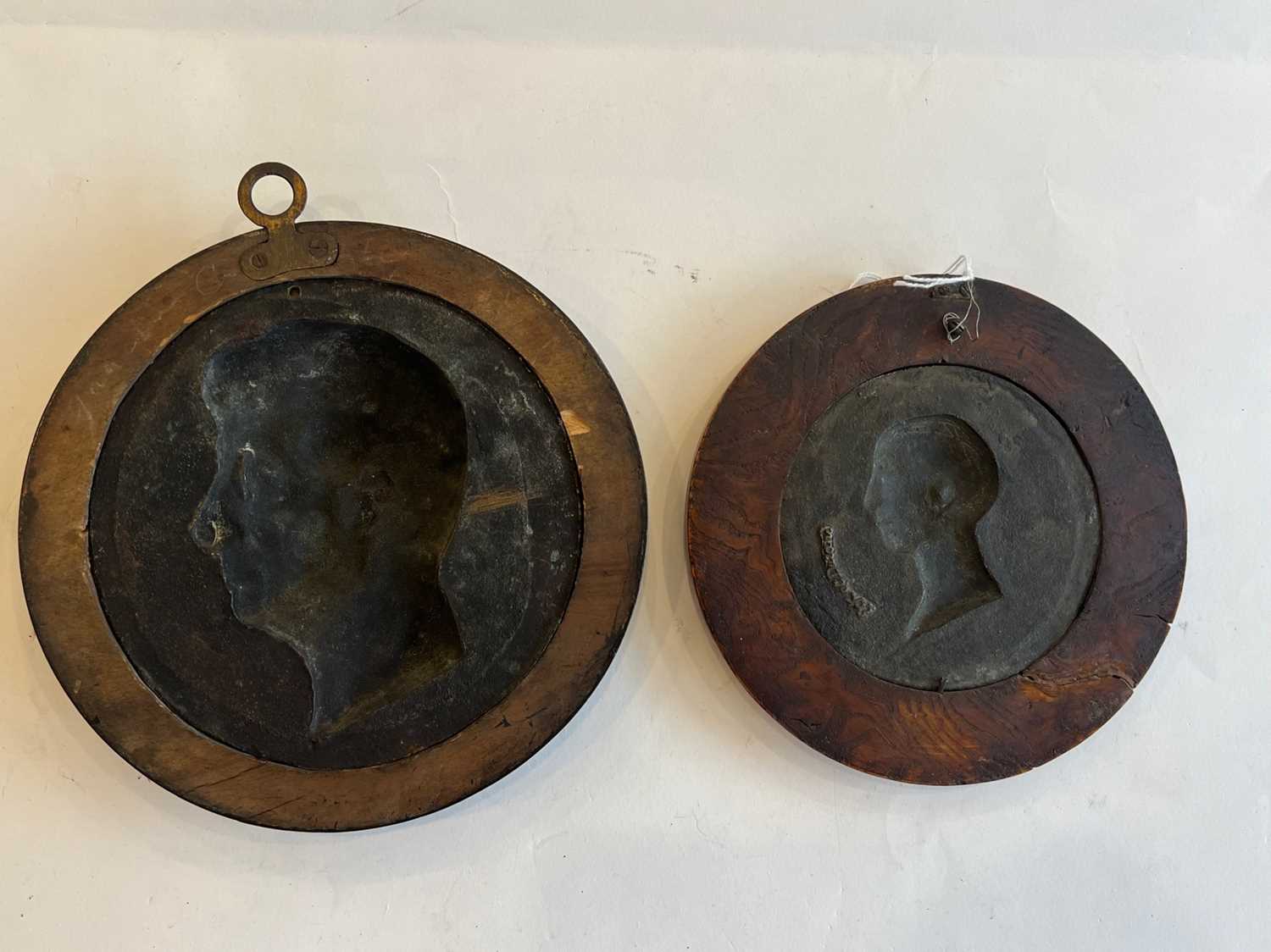 TWO 19TH CENTURY FRENCH BRONZE PORTRAIT MEDALLIONS - Image 4 of 4