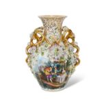 A LARGE MID 19TH CENTURY FRENCH PORCELAIN VASE ATTRIBUTED TO JACOB PETIT