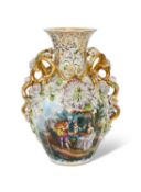 A LARGE MID 19TH CENTURY FRENCH PORCELAIN VASE ATTRIBUTED TO JACOB PETIT