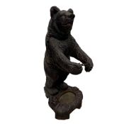 A LATE 19TH CENTURY BLACK FOREST UMBRELLA STAND MODELLED AS A BEAR