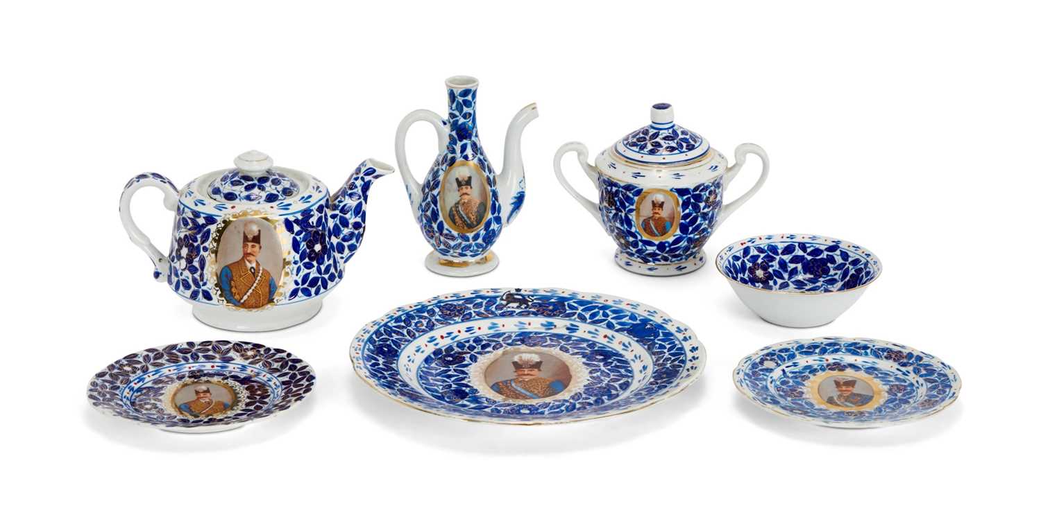 A PORCELAIN PART TEA SET MADE FOR THE PERSIAN MARKET